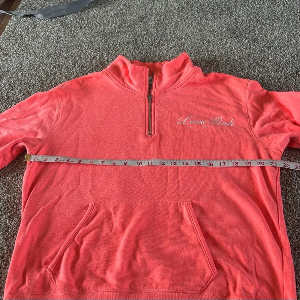 [PINK] Quarter Zip Embroidered Pullover